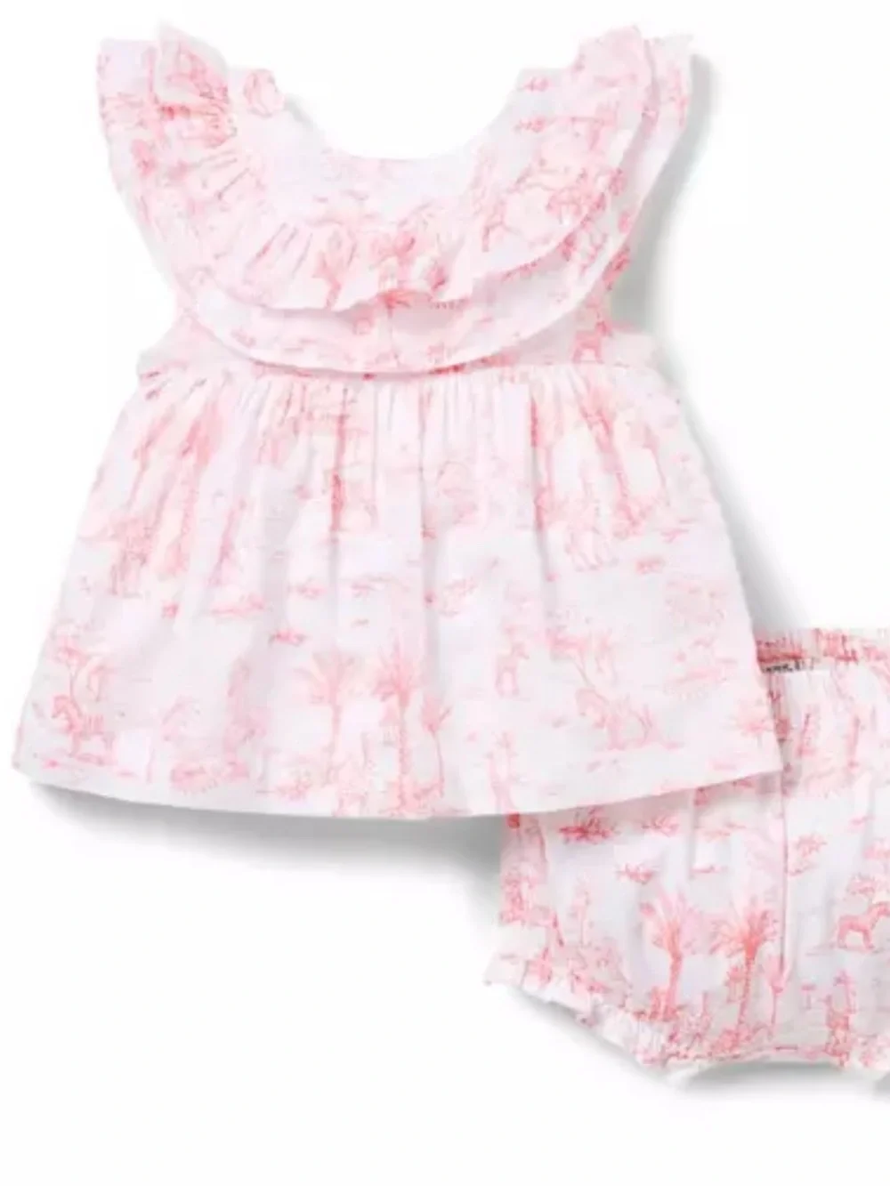 Janie and Jack Pink Ruffle Top with Matching Bloomers